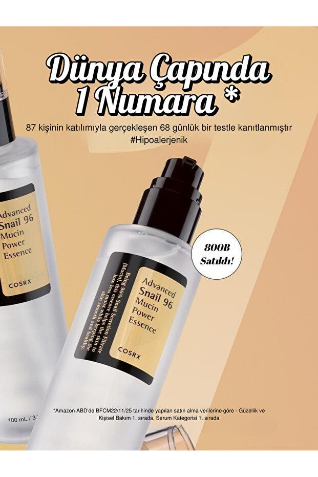 COSRX Advanced Snail 96 Mucin Power Essence 100 ml – Salyangoz Özlü Nemlendirici Esans